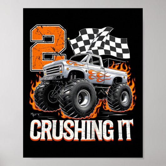 Kinder 2, die es zerquetschen Monster Truck Cool 2 Poster (Vorne)