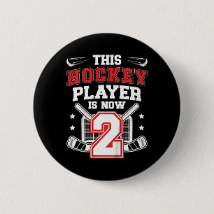 Kinder 2. Eishockey-Geburtstag Zweijähriger Eishoc Button