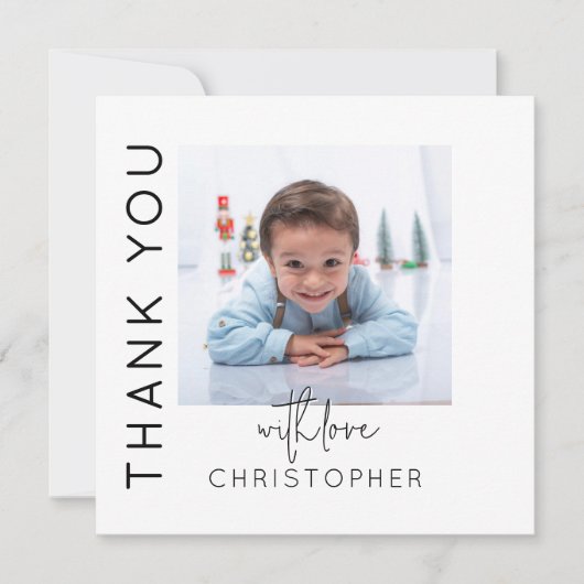 Kinder 2 Foto Vielen Dank Dankeskarte (Vorderseite)