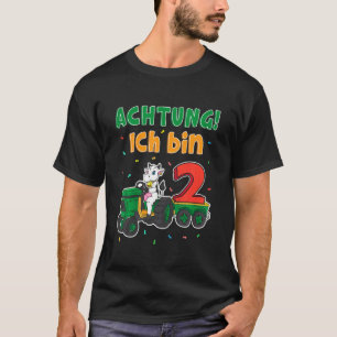 Kinder 2. Geburtstag Bauer Kuh Traktor Jungen Ich  T-Shirt
