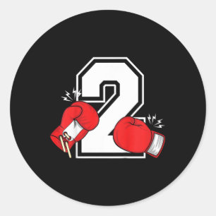 Kinder 2. Geburtstag Boxboxer Junge 2 Jahr alter B Runder Aufkleber