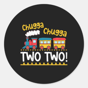 Kinder 2 Geburtstag Boy Train Chugga Chugga zwei z Runder Aufkleber