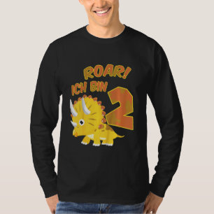 Kinder 2. Geburtstag Dino Roar I Am 2 Dinosaurier T-Shirt