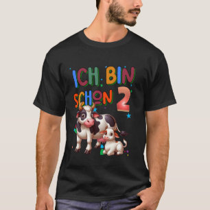 Kinder 2. Geburtstag Jungen Kuh Geburtstagsfeier 2 T-Shirt
