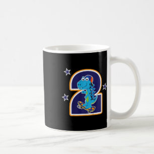 Kinder 2. Geburtstag Lustiger Dinosaurier Skateboa Kaffeetasse