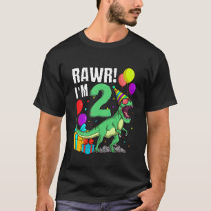 Kinder 2. Geburtstag Rawr I m 2 T Rex Dinosaurier T-Shirt