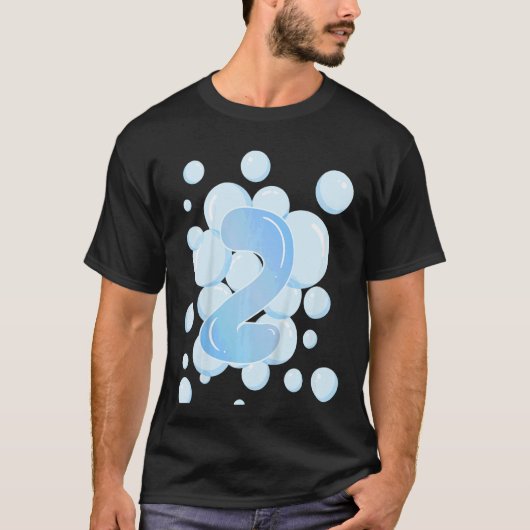Kinder 2 Geburtstagsblase Geburtstagsparty T-Shirt (Vorderseite)