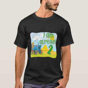 Kinder 2 Geburtstagskinder 2 Jahre Traktor T-Shirt