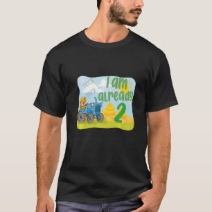 Kinder 2 Geburtstagskinder 2 Jahre Traktor T-Shirt