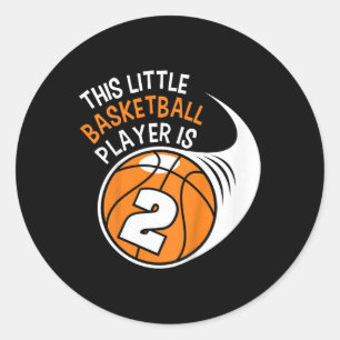 Kinder 2 Geburtstagskinder Basketball Sport 2 Jahr Runder Aufkleber