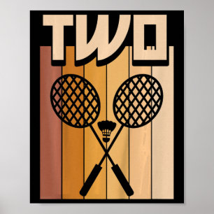 Kinder 2 Jahre alt Dminton Geburtstag Junge 2. Geb Poster