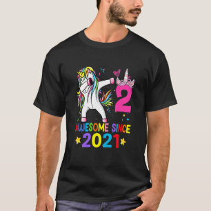 Kinder 2 Jahre alt Einhorn Dabbing 2. Geburtstagsk T-Shirt