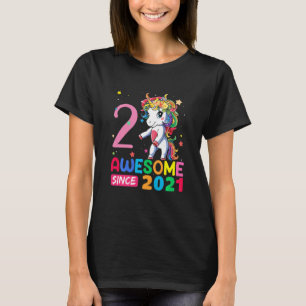Kinder 2 Jahre alt Einhorn Flossen 2. Geburtstag G T-Shirt