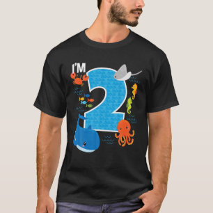 Kinder 2 Jahre alt Geburtstag Whale Fisch Meer Kin T-Shirt