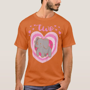 Kinder 2 Jahre alt Niedlicher Elefant Geburtstagsk T-Shirt
