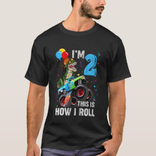 Kinder 2 Jahre alt Rex Dinosaurier Monster Truck 2 T-Shirt