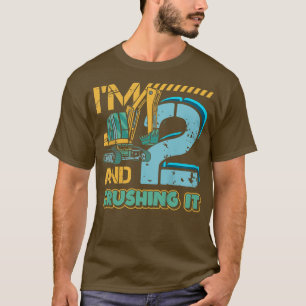 Kinder 2 Jahre alter Baggerwagen Ich bin Crushi T-Shirt