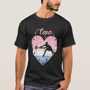 Kinder 2 Jahre Altes Niedliches Tennis Geburtstag T-Shirt