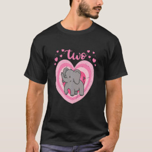 Kinder 2 Jahre Niedlicher Elefant Geburtstagskind  T-Shirt