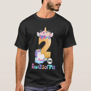 Kinder 2 Jahre Phantastische Einhornmädchen 2. Geb T-Shirt