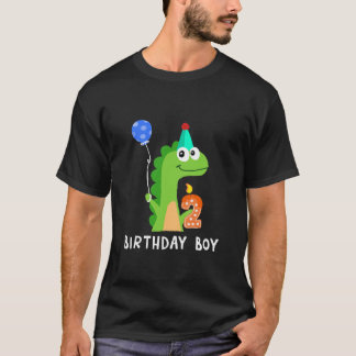 Kinder 2nd Birthday Boy Dinosaur T Rex 2 Jahre alt T-Shirt