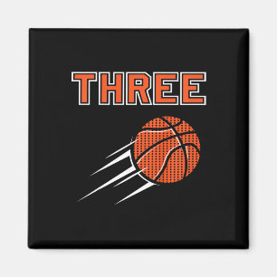 Kinder 3 Geburtstag Basketball Party Jersey 3 Jahr Magnet