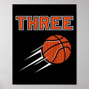 Kinder 3 Geburtstag Basketball Party Jersey 3 Jahr Poster