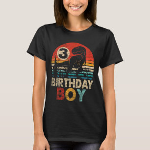 Kinder 3. Geburtstag Boy Dinosaurier 3 Jahr alt Bi T-Shirt