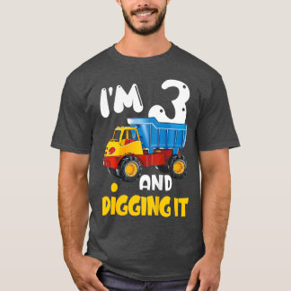 Kinder 3. Geburtstag derzeitiger Bauwagen 3 T-Shirt