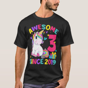 Kinder 3 Geburtstag Einhorn Mädchen 3 Jahre Phanta T-Shirt
