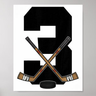 Kinder 3. Geburtstag Eishockey Kinder Kleinkind Ju Poster
