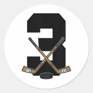 Kinder 3. Geburtstag Eishockey Kinder Kleinkind Ju Runder Aufkleber