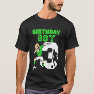 Kinder 3 Geburtstag Fußball 3 Jahre alter Fußball- T-Shirt