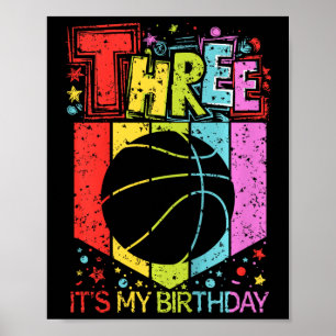 Kinder 3. Geburtstag Junge Mädchen Drei 3 Jahre al Poster