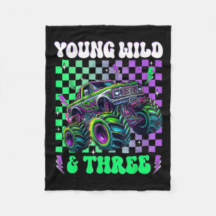 Kinder 3. Geburtstag Junge Monster Truck Young Wil Fleecedecke