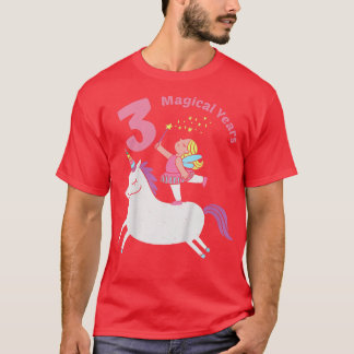 Kinder 3. Geburtstag Mädchen Einhorn Fairy Im 3 Ja T-Shirt