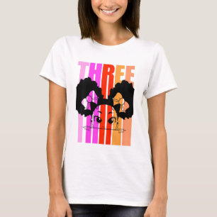 Kinder 3. Geburtstag Niedliches Schwarzes Mädchen T-Shirt