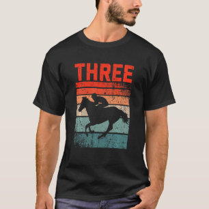 Kinder 3. Geburtstag Pferdereiter Fan 3 Jahre alte T-Shirt