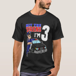 Kinder 3 Geburtstag Polizist Polizei Karos Polizei T-Shirt