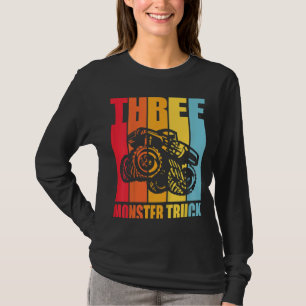 Kinder 3. Geburtstag Retro Monster LKW 3 Jahre Jun T-Shirt