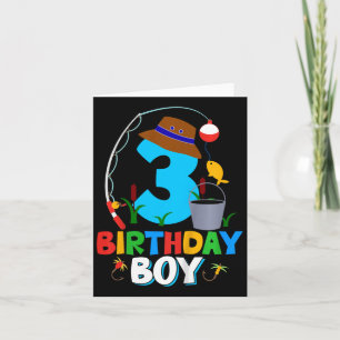 Kinder 3. Geburtstag Shirt Junge Angelfischen Teil Karte