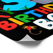 Kinder 3. Geburtstag Shirt Junge Angelfischen Teil Poster (Ecke)