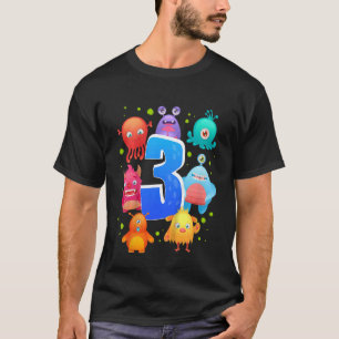 Kinder 3 Geburtstagsmonster Geburtstagsparty T-Shirt