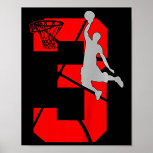 Kinder 3 Jahre alt 3 Basketball GeburtstagspartyTh Poster