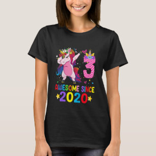 Kinder 3 Jahre alt Einhorn Dabbing 3. Geburtstag G T-Shirt