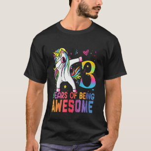 Kinder 3 Jahre alt Einhorn Dabbing 3. Geburtstagsk T-Shirt