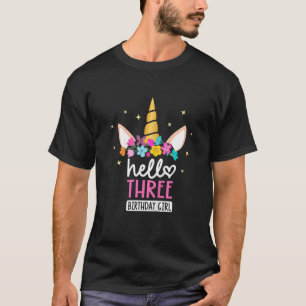 Kinder 3 Jahre alt Geburtstag Mädchen Einhorn 3. B T-Shirt