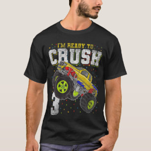 Kinder 3 Jahre alt Ich bin bereit, 3 Monster Truck T-Shirt
