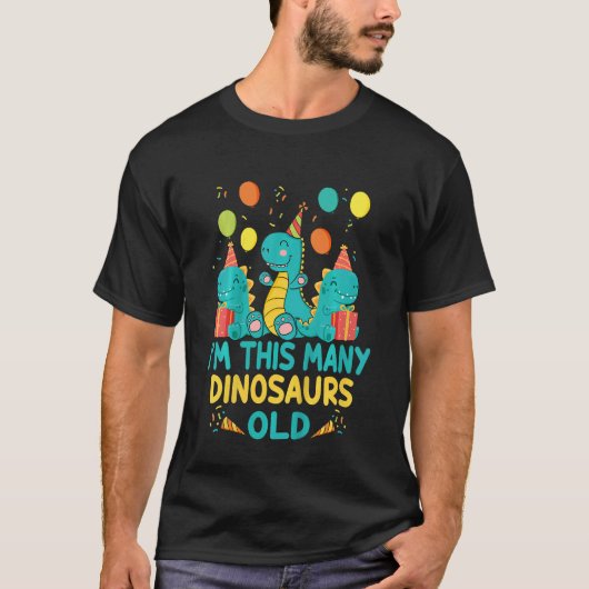 Kinder 3 Jahre alt Ich bin so viele Dinosaurier Ol T-Shirt (Vorderseite)