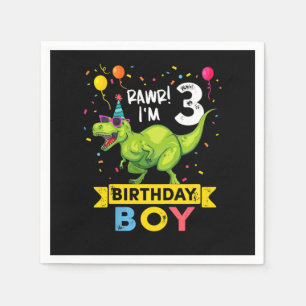 Kinder 3 Jahre alt Shirt 3. Geburtstag Junge T Rex Serviette